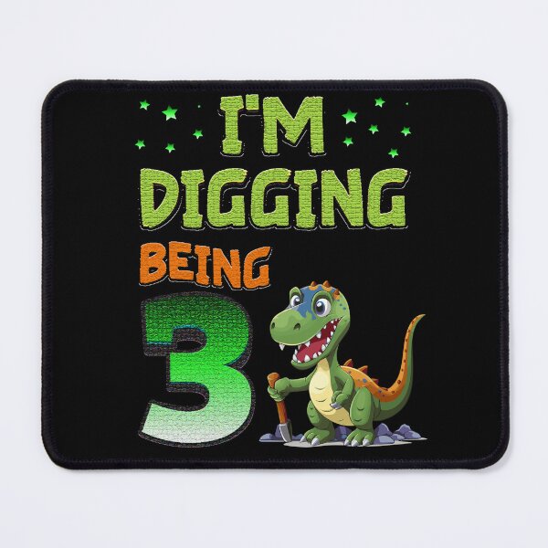 Item preview, Kids I'm Digging Being 3 years old birthday Dinosaur design designed and sold by Skalaman.