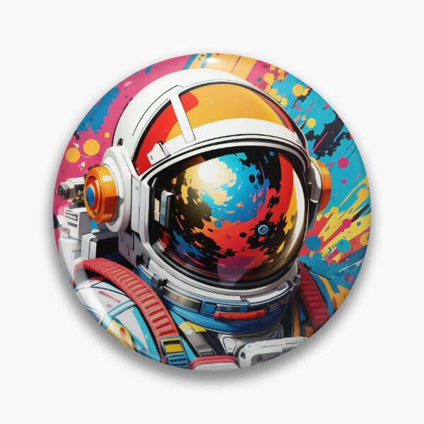 Item preview, Cosmic Spaceman Canvas: A Spectrum of Intergalactic Dreams designed and sold by ArtComixHaven.