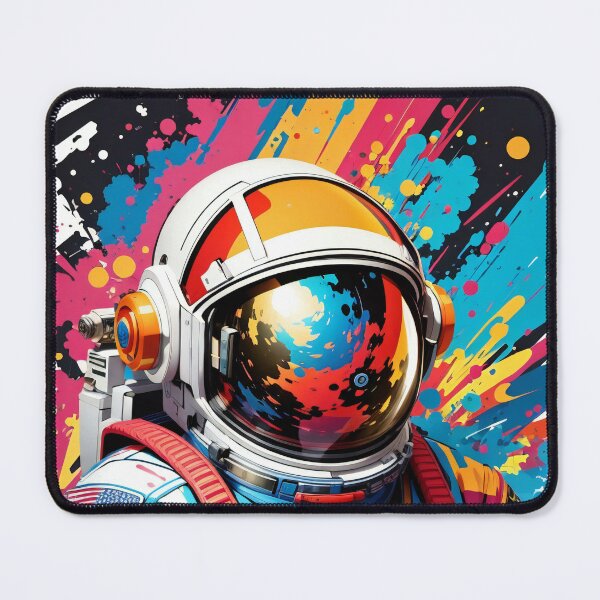 Item preview, Cosmic Spaceman Canvas: A Spectrum of Intergalactic Dreams designed and sold by ArtComixHaven.