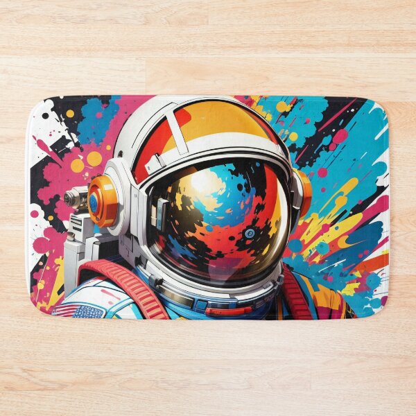 Item preview, Cosmic Spaceman Canvas: A Spectrum of Intergalactic Dreams designed and sold by ArtComixHaven.