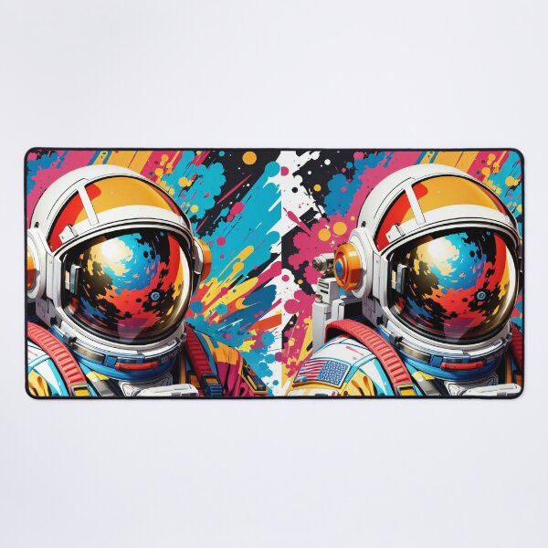 Item preview, Cosmic Spaceman Canvas: A Spectrum of Intergalactic Dreams designed and sold by ArtComixHaven.