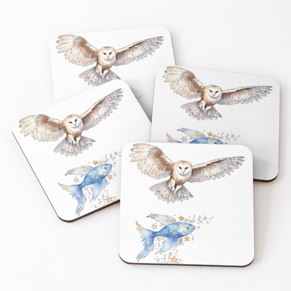 Item preview, Enchanting Encounter: Owl Hunting a Magic Fish designed and sold by GAGO5.