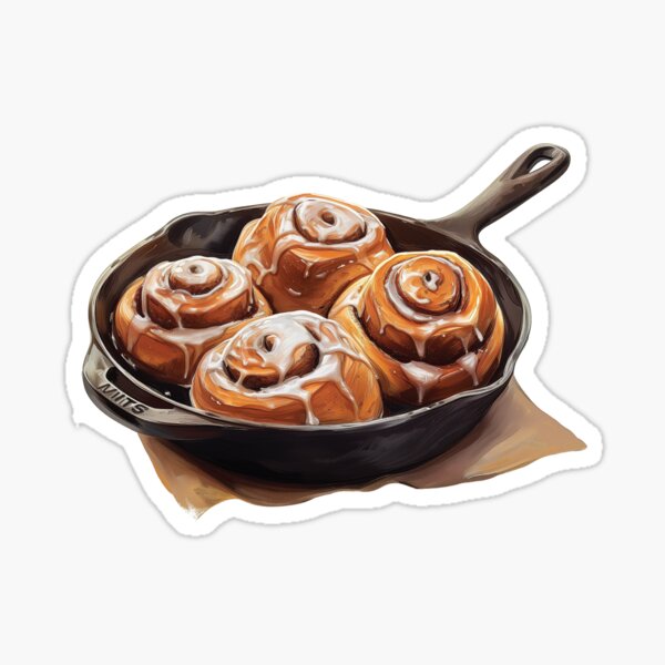 Cinnamon Bun / Cinnamon Roll with Icing Sticker