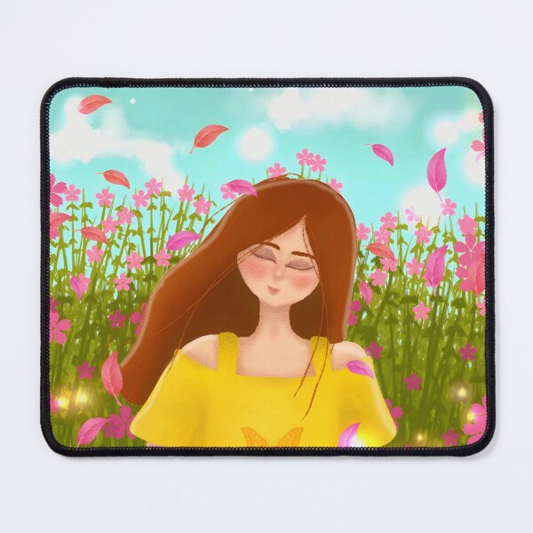 Item preview, Girl in the flower field on a sunny day designed and sold by NineSketch.