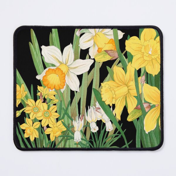 Item preview, Daffodils cutout from Seiyô SÔKA ZUFU woodblock designed and sold by EmeraldeaArt.