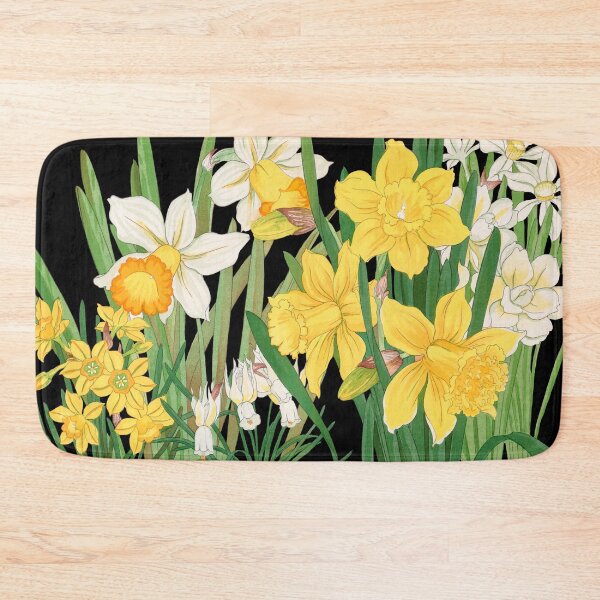 Item preview, Daffodils cutout from Seiyô SÔKA ZUFU woodblock designed and sold by EmeraldeaArt.
