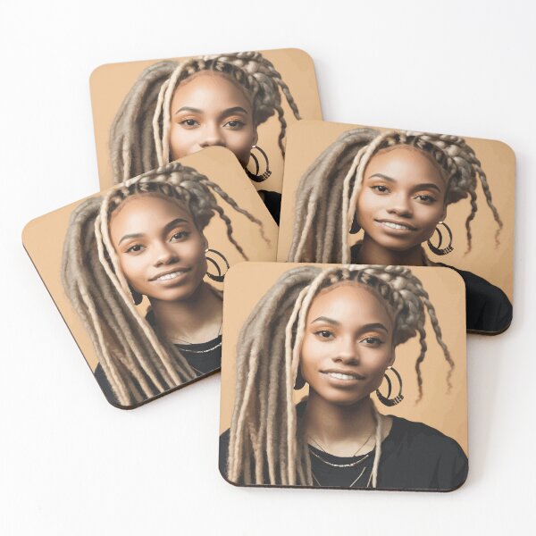 Item preview, Beautiful Black Woman with Dreads and Gold Earrings designed and sold by Vicky Brago-Mitchell®.