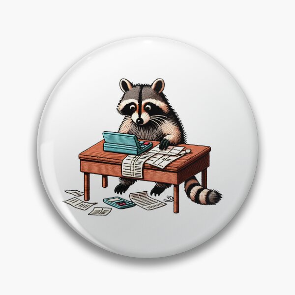 Item preview, Raccoon Accountant Embroidery Design - Financial Expert Animal Art designed and sold by #Adulting Central.