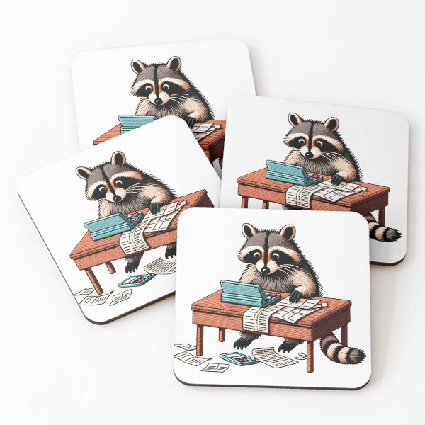 Item preview, Raccoon Accountant Embroidery Design - Financial Expert Animal Art designed and sold by #Adulting Central.