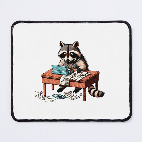 Item preview, Raccoon Accountant Embroidery Design - Financial Expert Animal Art designed and sold by #Adulting Central.