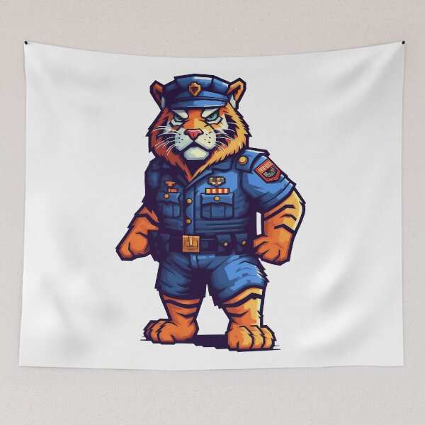 Item preview, police officer tiger designed and sold by javierparra.