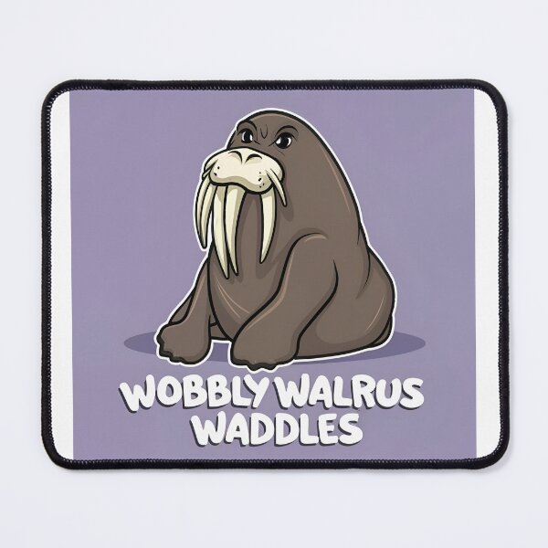 Item preview, Wobbly Walrus Waddles Alliteration Art Print - Whimsical Wordplay designed and sold by ArboretumFinds.