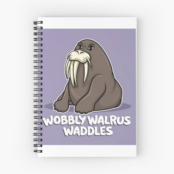 Item preview, Wobbly Walrus Waddles Alliteration Art Print - Whimsical Wordplay designed and sold by ArboretumFinds.