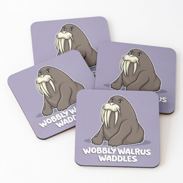 Item preview, Wobbly Walrus Waddles Alliteration Art Print - Whimsical Wordplay designed and sold by ArboretumFinds.