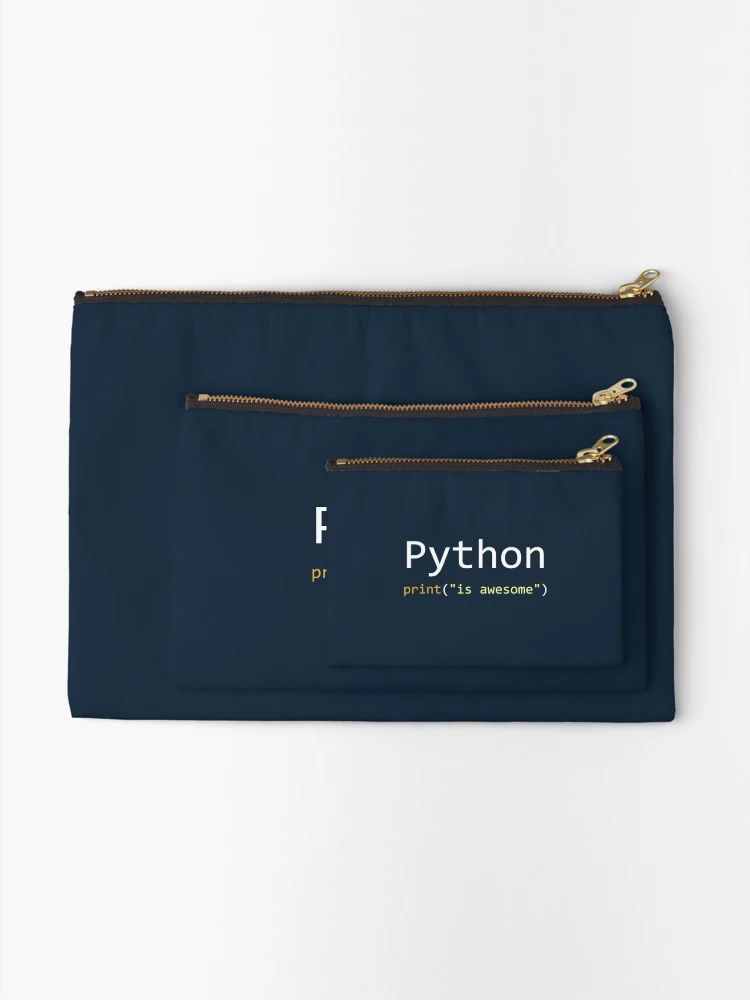 Thumbnail 2 of 4, Zipper Pouch, Python is awesome - Computer Programming designed and sold by Programming Jokes.