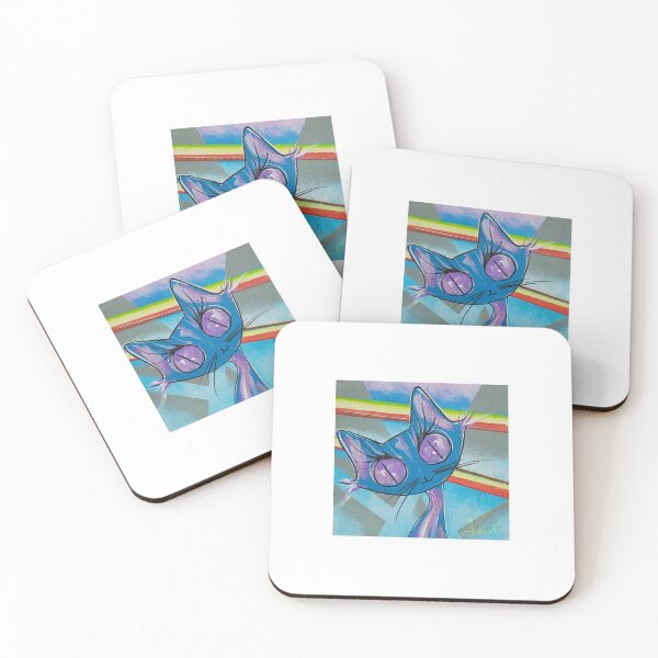 Item preview, Smiling Rainbow Cat in Retro Style designed and sold by RetroKatz.