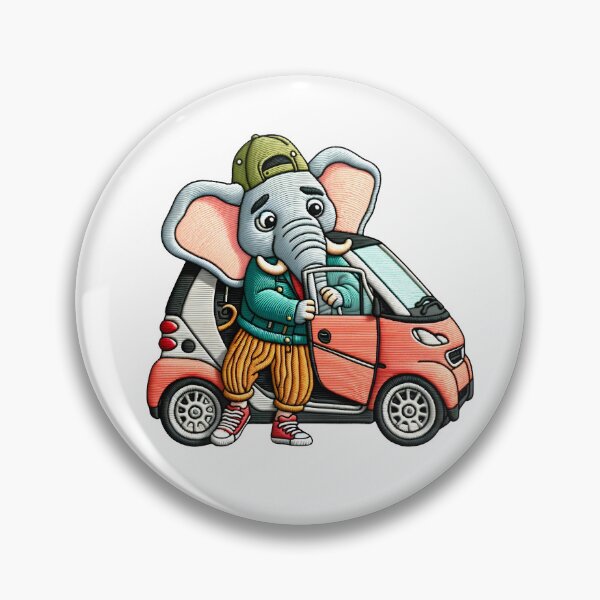 Artikelvorschau, Elefant Smart Car Stickdatei – Urban Commute Art entworfen und verkauft von #Adulting Central.