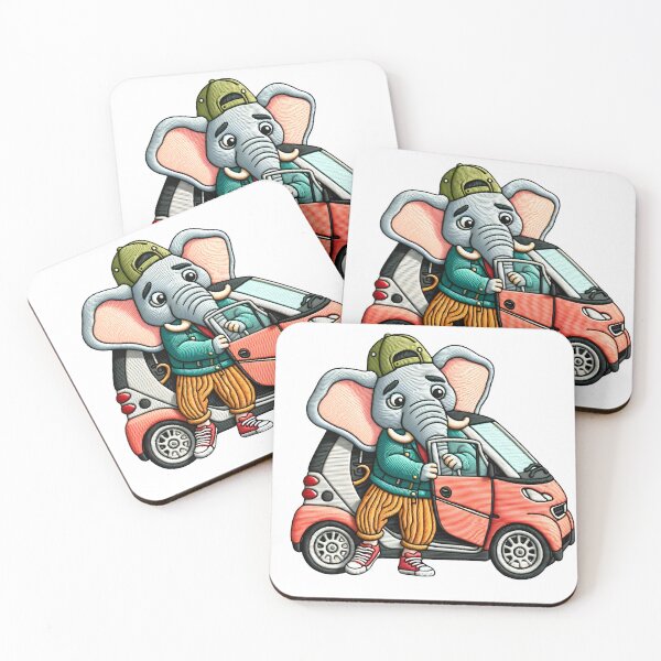 Item preview, Elephant Smart Car Embroidery Design - Urban Commute Art designed and sold by #Adulting Central.