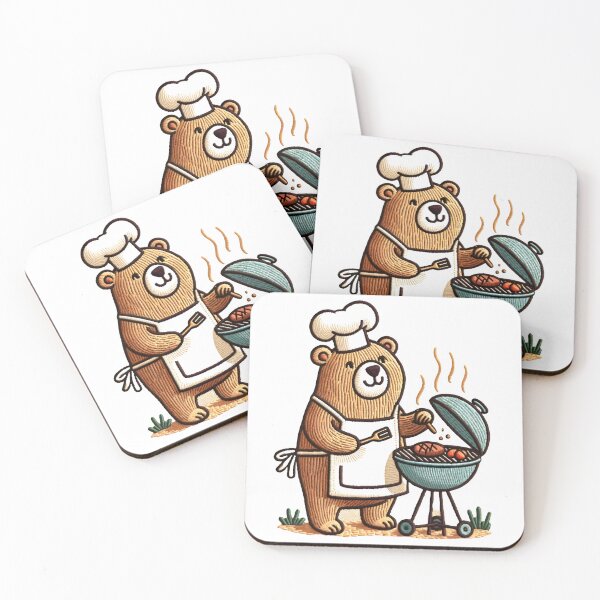 Item preview, Bear BBQ Chef Embroidery Design - Culinary Outdoor Art designed and sold by #Adulting Central.