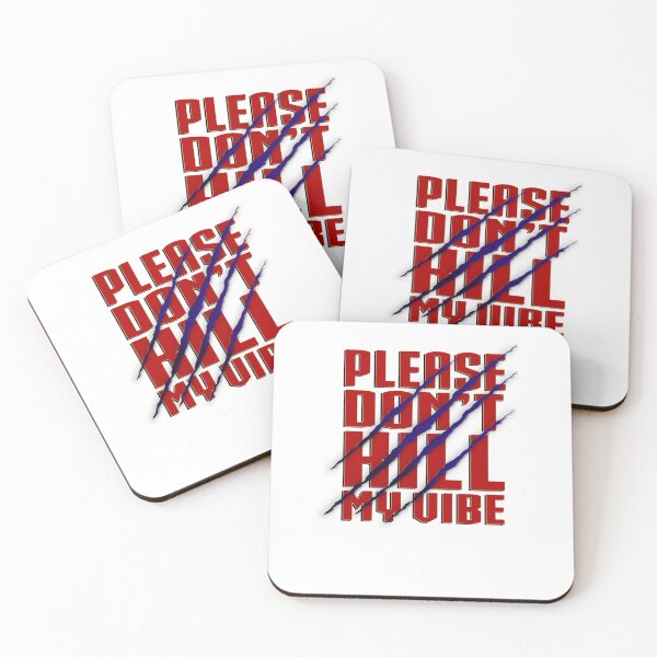 Item preview, Please Don't Kill My Vibe, Aesthetic Quote With Tiger Paw Purple Scratch Red Vibe  designed and sold by DjenShop.