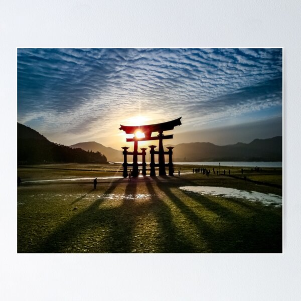 Item preview, Itsukushima The Great Torii Gate Shrine at Sunset  designed and sold by Wild Afterglow.