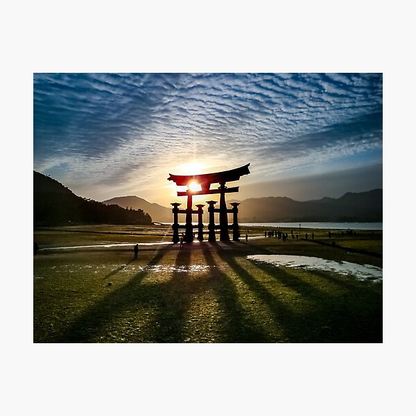 Item preview, Itsukushima The Great Torii Gate Shrine at Sunset  designed and sold by Wild Afterglow.