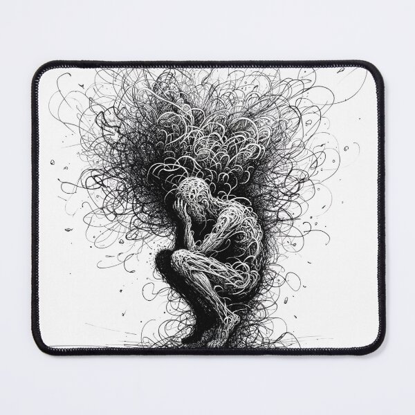 Item preview, Abstract Anxiety - Chaotic Minimalist Pen Sketch Artwork designed and sold by Snifferius.