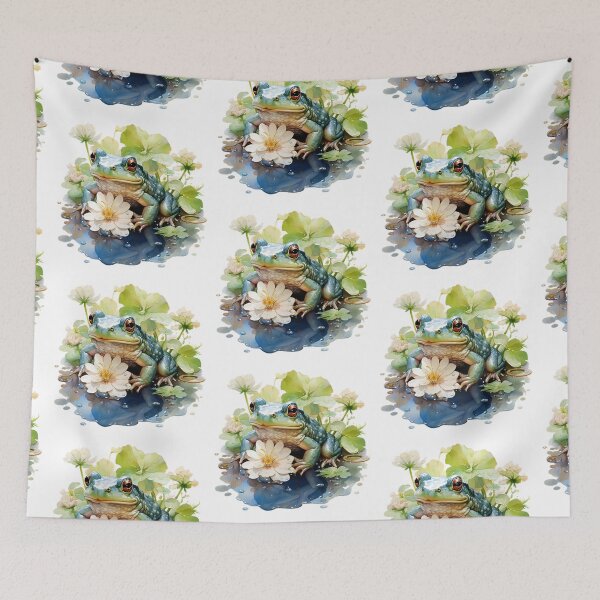 Item preview, Watercolor Frog on Lily Pad Art designed and sold by SellingWSarah17.