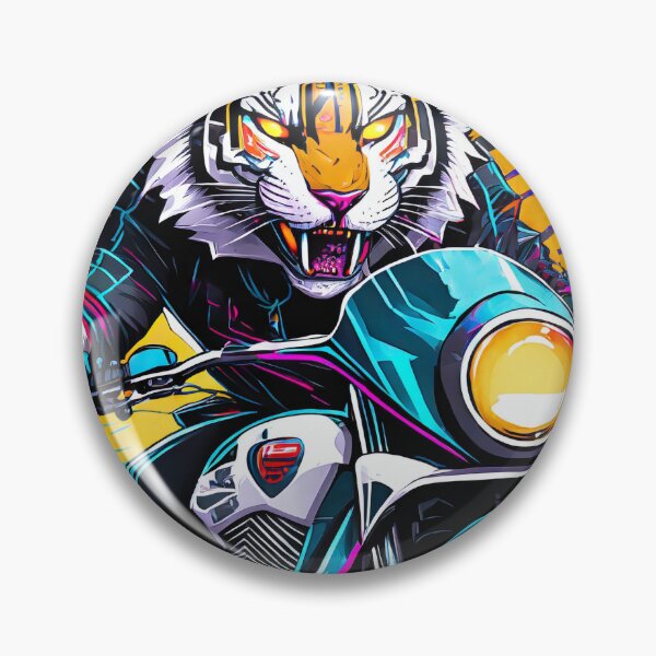 Item preview, Wild tiger on a Scrambler designed and sold by BADESIGNZZ.
