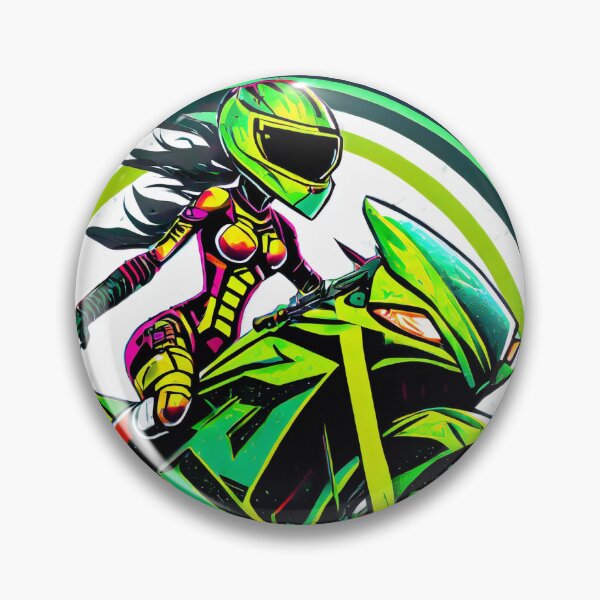 Item preview, Green bikergirl designed and sold by BADESIGNZZ.