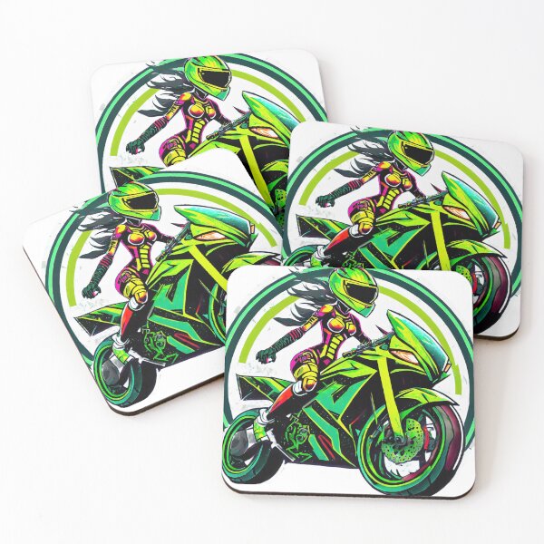 Item preview, Green bikergirl designed and sold by BADESIGNZZ.