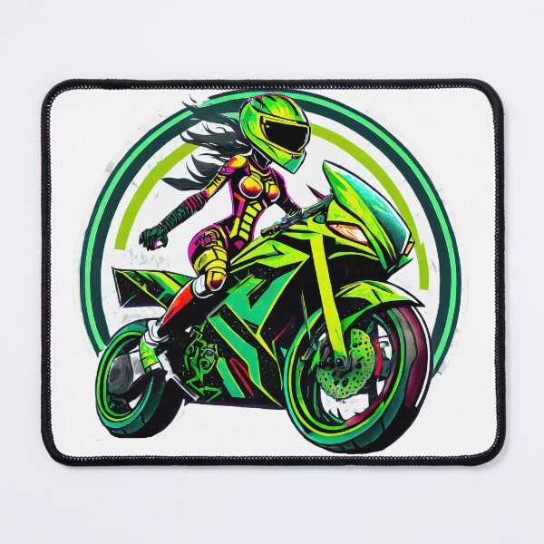 Item preview, Green bikergirl designed and sold by BADESIGNZZ.