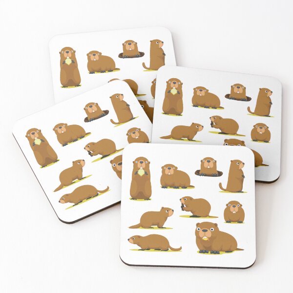 Item preview, Groundhog Marmot Woodchuck Cartoon Set designed and sold by SUPERHERON.