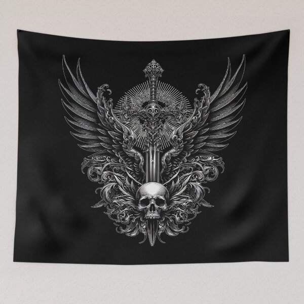 Item preview, Minimalist Dark Gothic: Winged Sword by Gothic designed and sold by DarkAmbient.