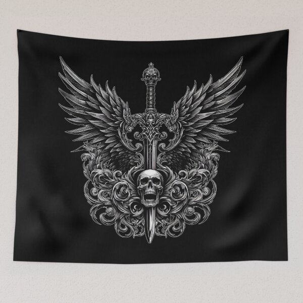 Item preview, Minimalist Dark Gothic: Winged Sword by Gothic designed and sold by DarkAmbient.