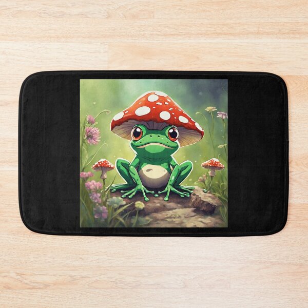 Item preview, Cute Frog With Mushroom & Flowers Colorful Design designed and sold by EarthArtDesigns.