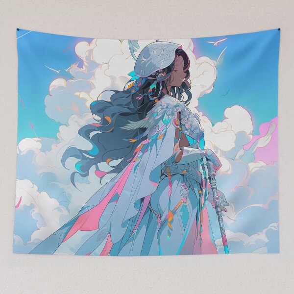 Item preview, Celestial Fantasy Sky Warrior Anime Girl designed and sold by bubblegoth.