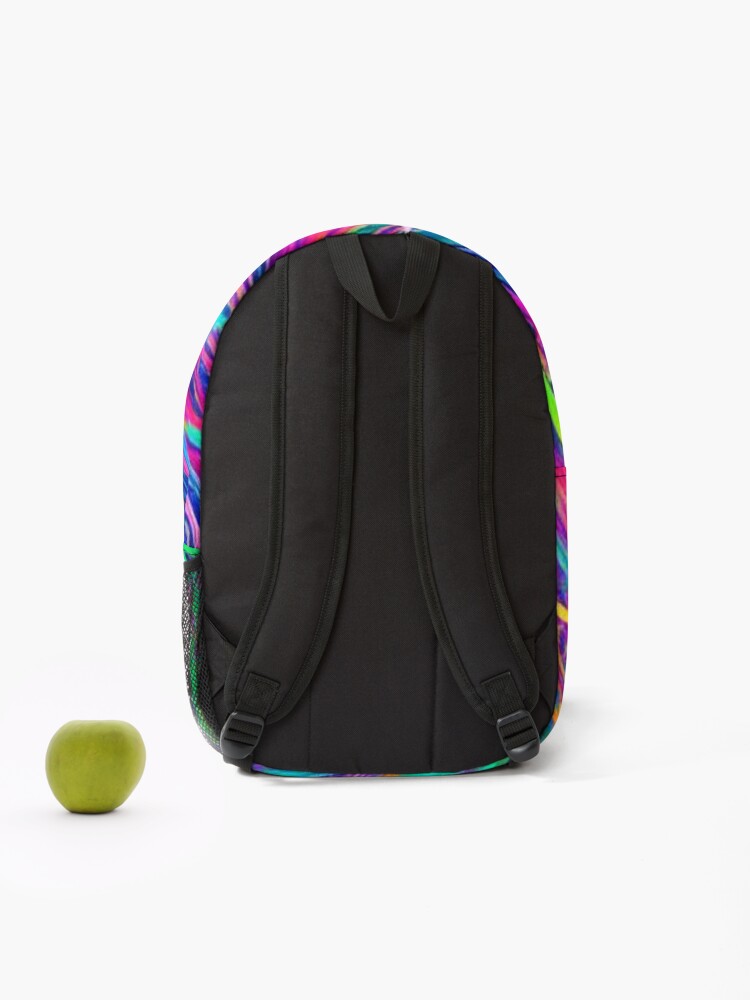 Thumbnail 2 of 3, Backpack, Abstract Colorful Neon Streamers Pattern designed and sold by calibrit.