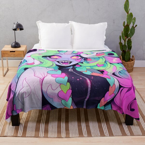 Item preview, Vibrant Neon Unicorn Fantasy Anime Girl designed and sold by bubblegoth.