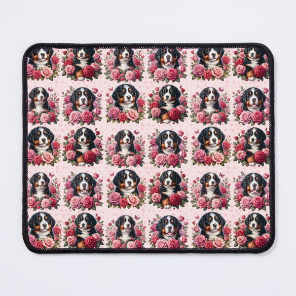 Item preview, Berner Puppies with Roses and Hearts Valentine's Day designed and sold by Animals-on-me.