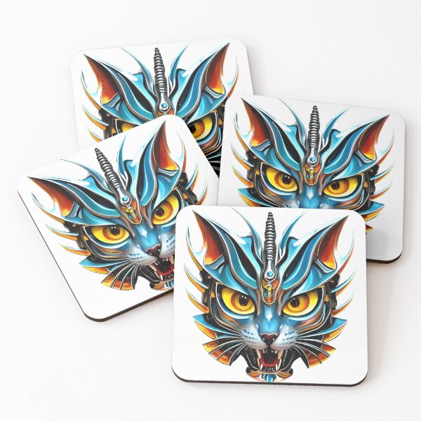 Item preview, Metal cat art design designed and sold by SabyDigitalArt.