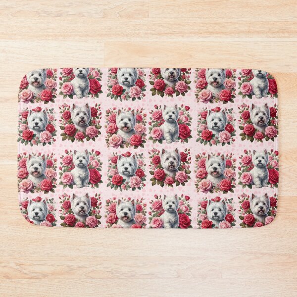 Item preview, Westie with Roses and Hearts Valentine's Day designed and sold by Animals-on-me.