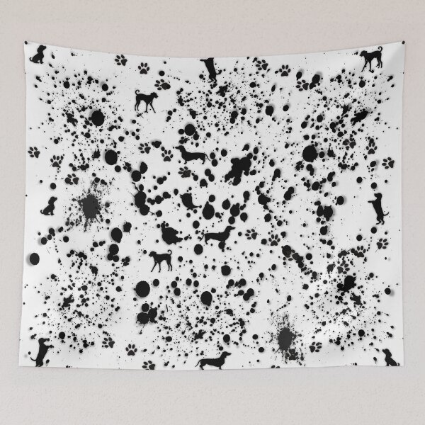 Item preview, Pattern. Paint Splats and Dogs designed and sold by KC Morcom.