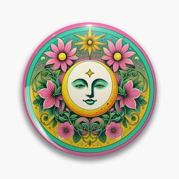Item preview, Celestial Moon With Flowers designed and sold by starbornmystic.