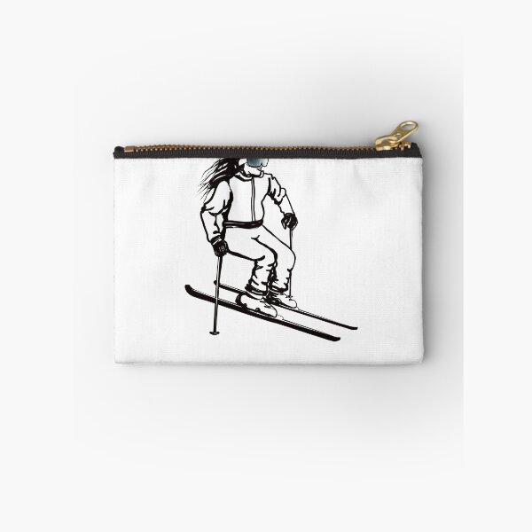 Item preview, A girl with long flowing hair glides on skis designed and sold by Fauraarts.