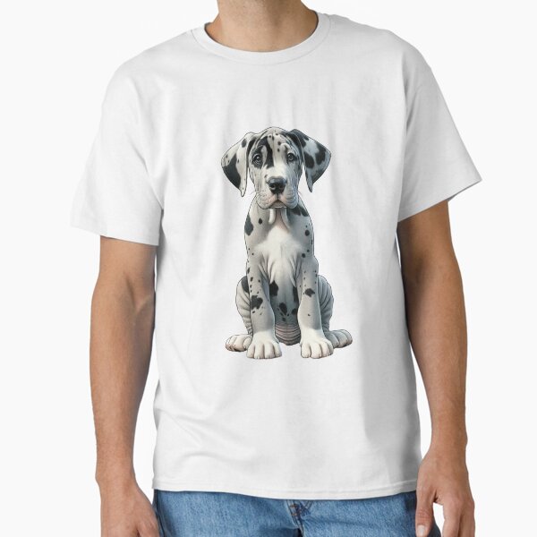 Item preview, Great Dane Puppy Dog Merle Drawing designed and sold by CharmStudio.