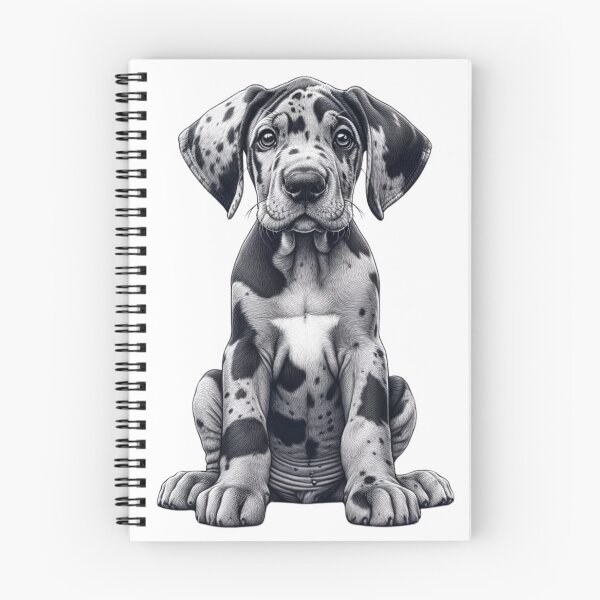 Artikelvorschau, Deutsche Dogge Welpe Hund Merle Zeichnung entworfen und verkauft von CharmStudio.