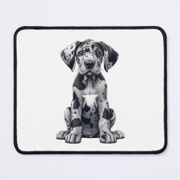 Item preview, Great Dane Puppy Dog Merle Drawing designed and sold by CharmStudio.