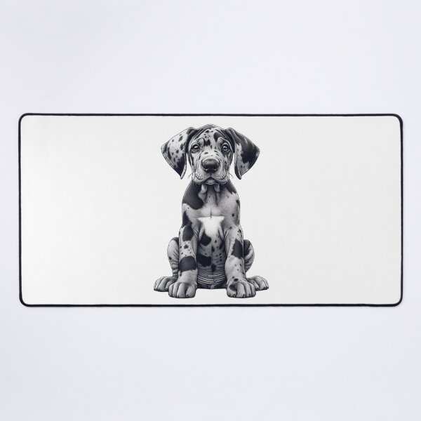 Item preview, Great Dane Puppy Dog Merle Drawing designed and sold by CharmStudio.