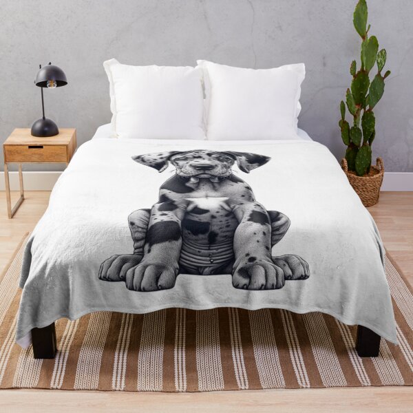 Item preview, Great Dane Puppy Dog Merle Drawing designed and sold by CharmStudio.